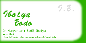 ibolya bodo business card